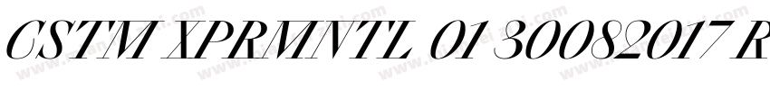 CSTM XPRMNTL 01 30082017 Regular字体转换